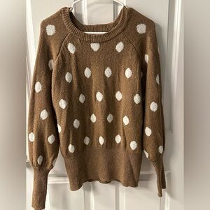 Laura Conrad Brown Polka Dot Sweater